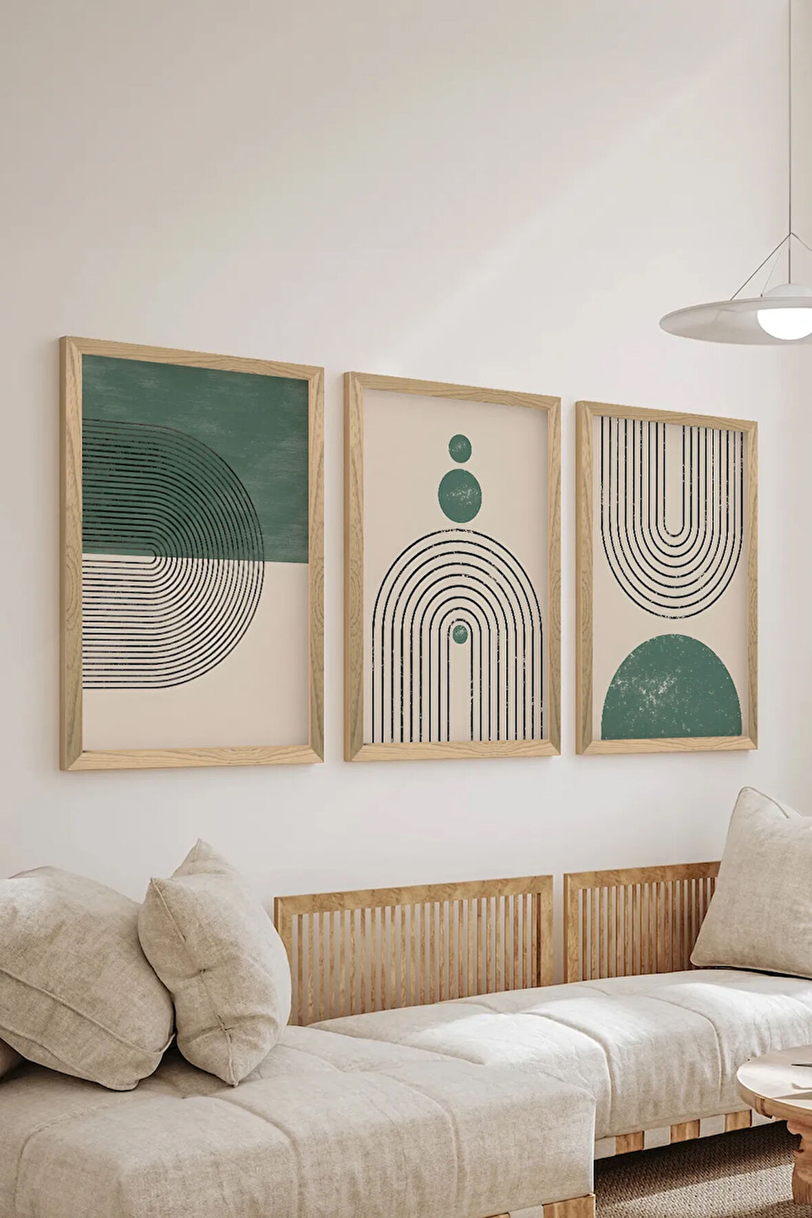 3 Parça Ahşap Çerçeve Görünümlü MDF Poster Tablo Seti - Set 19