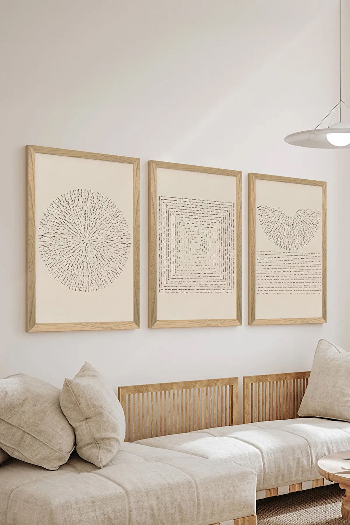 3 Parça Ahşap Çerçeve Görünümlü MDF Poster Tablo Seti - Set 15
