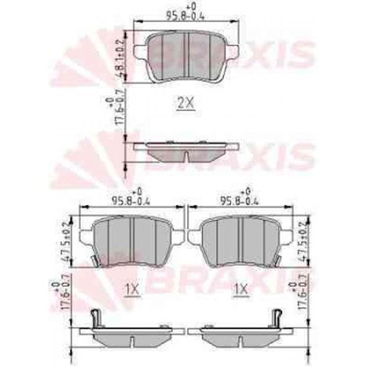 Fiat Fren Balatası Arka 500l 12> 1.4 1.6d Mjet Egea 16-> - Braxıs Aa0642