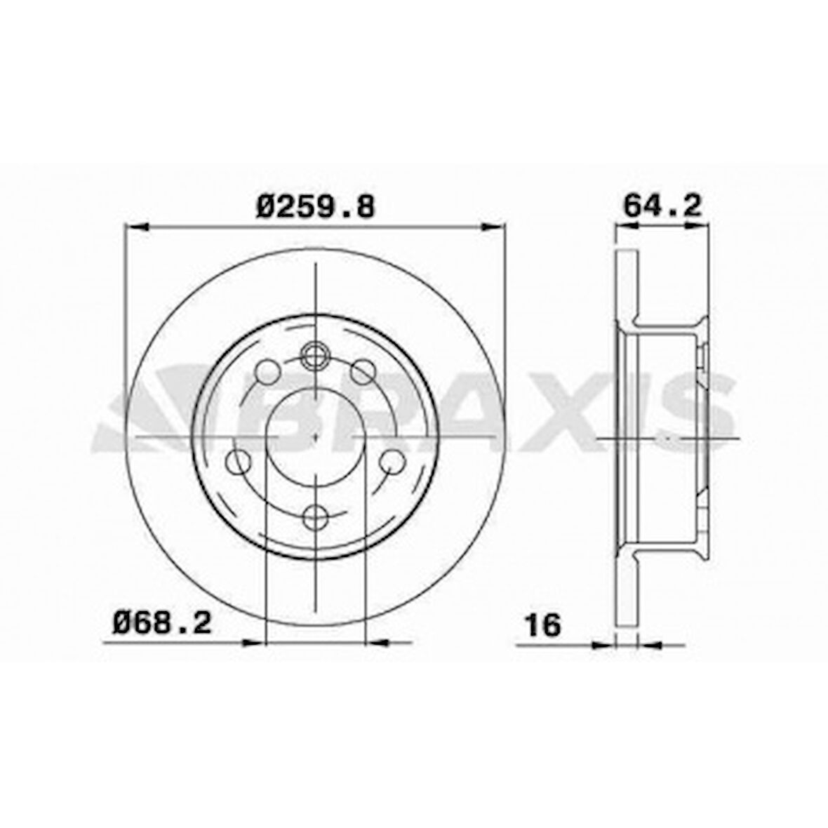 Vag On Fren Disk Aynası Transporter T4 1.8 / 1.9d / Td / Tdi 2.0 / 2.4d / 2.5 2.5tdi / 2.8 Caravelle 90> - Braxıs Ae0317