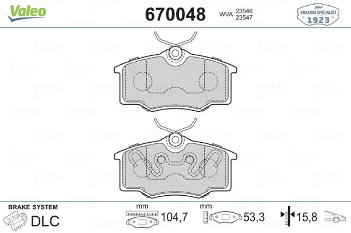 Opel On Fren Balatası Opel Corsa B 99>03 - Valeo 670048