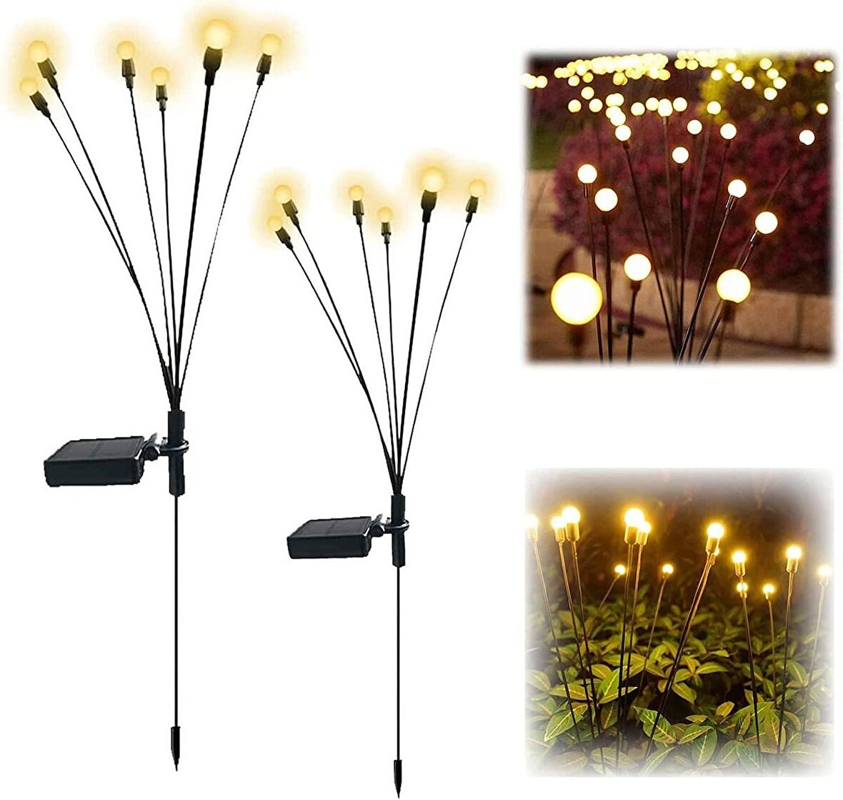 SGE TEKNOLOJİ 2 Lİ PAKET 6 TOP LED GÜNEŞ ENERJİLİ BAHÇE AYDINLATMA SOLAR BAHÇE SÜSÜ