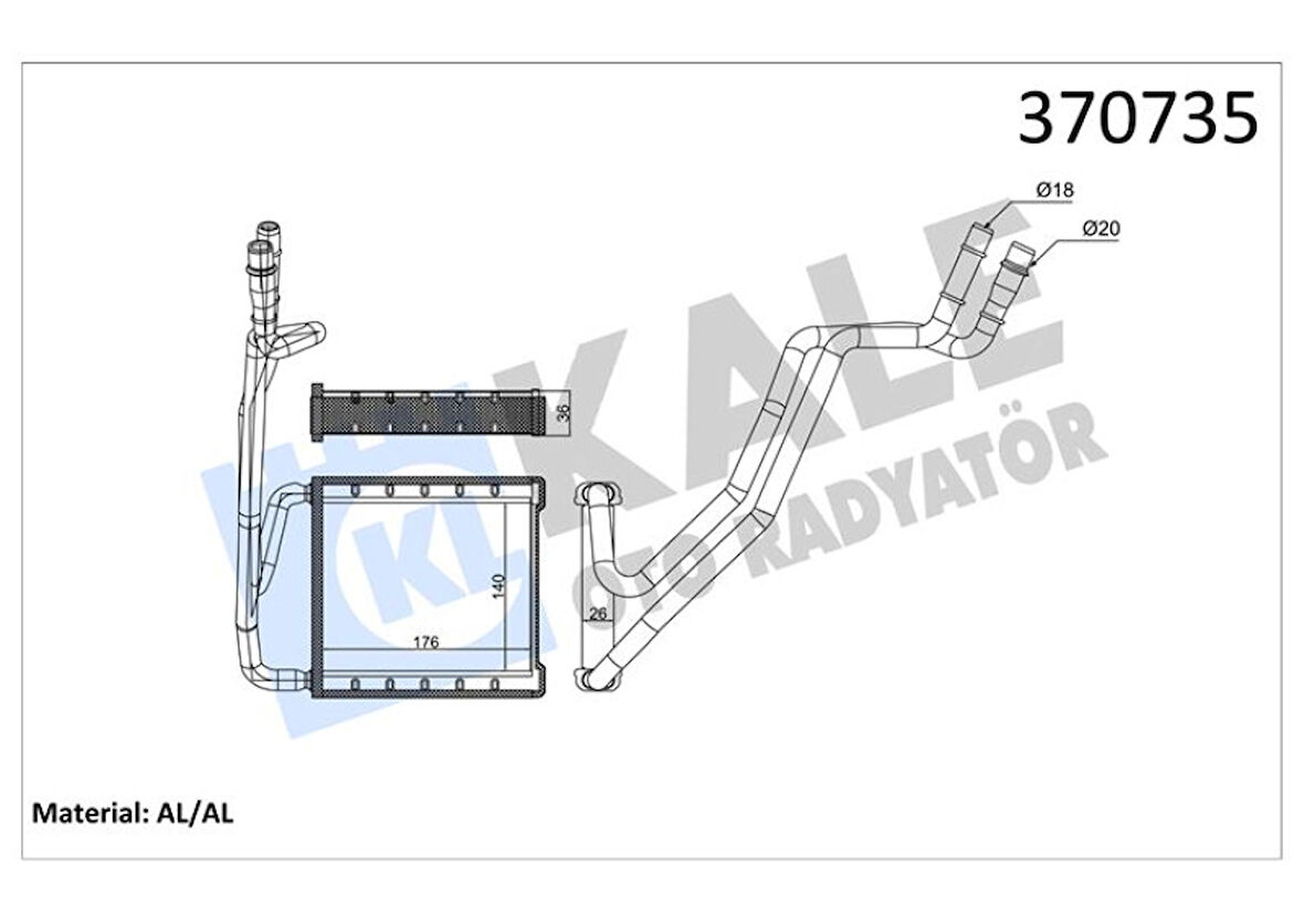 Ford Kalorıfer Radyatoru Courıer 14> 1.5-1.6 Tdci - Kale 370735