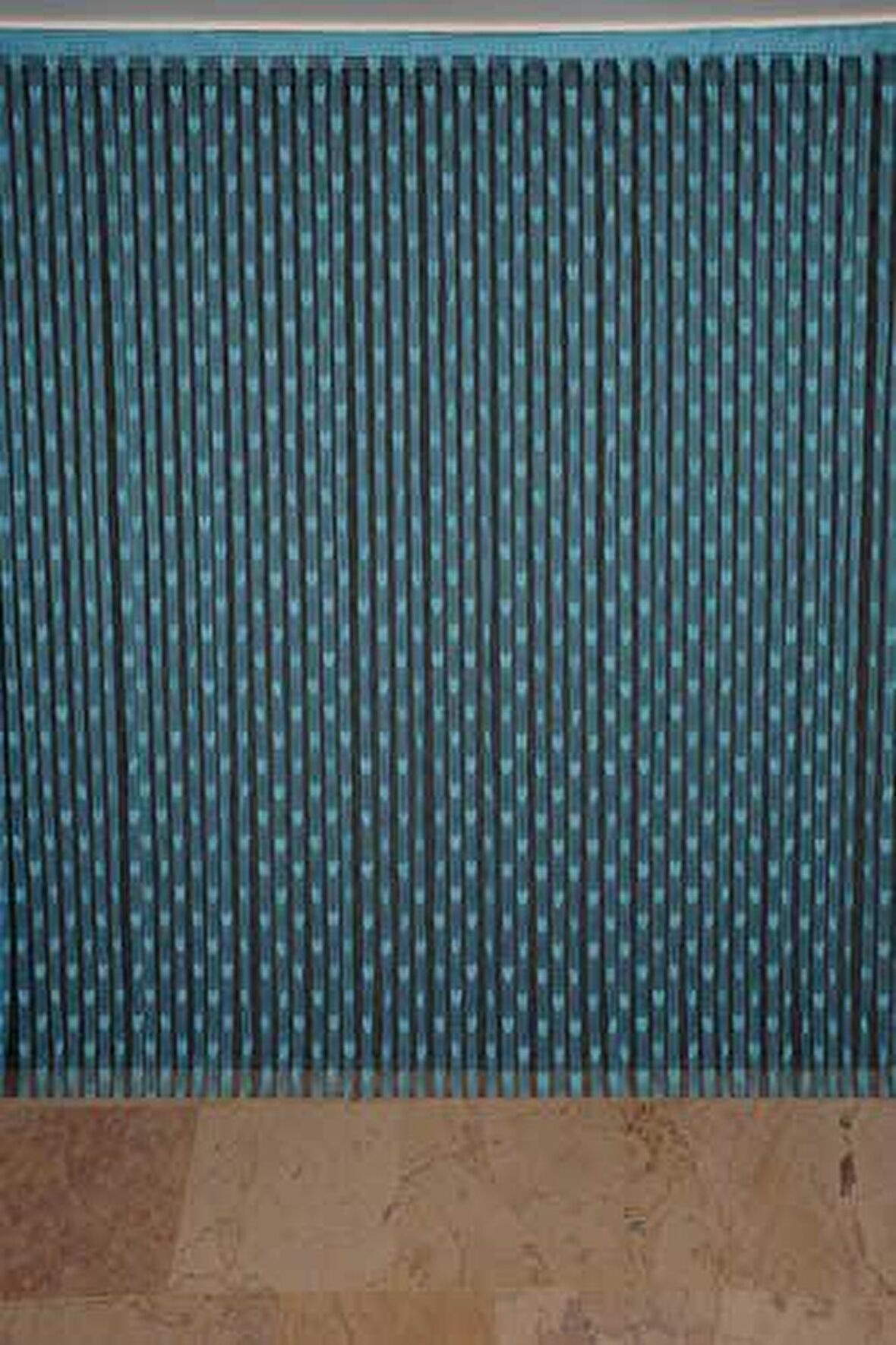 KALPLİ MODEL TURKUAZ RENK İP PERDE HAZIR İP PERDE 300*280