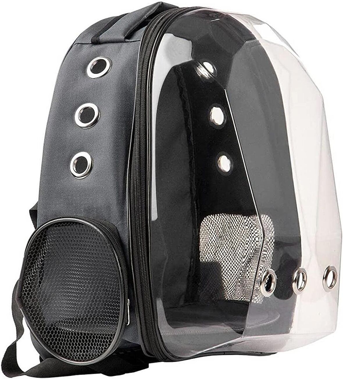 Şeffaf Astronot Kedi Köpek Taşıma Çantası 42x22x33 Cm Siyah