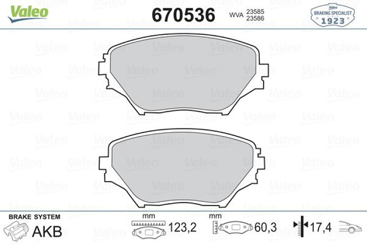 Toyota On Fren Balatası Rav4 00>05 - Valeo 670536