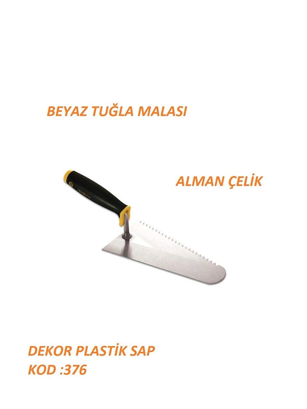 Dekor Beyaz Tuğla Malası Plastik Saplı Yay Çeliği 22 Cm KOD: 376