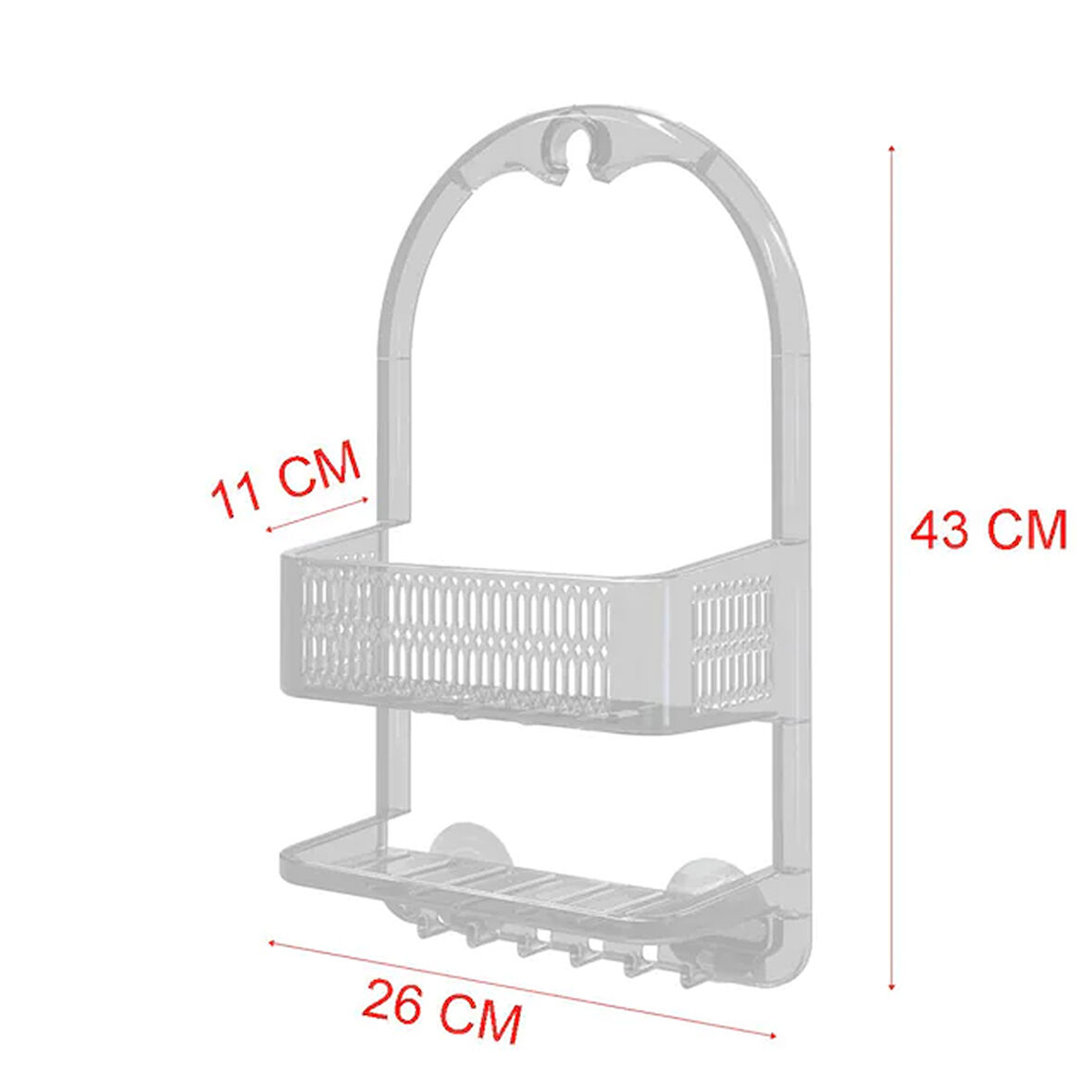 Primanova Ceres Plastik Banyo Duş Rafı Beyaz - Ev M-N48-01