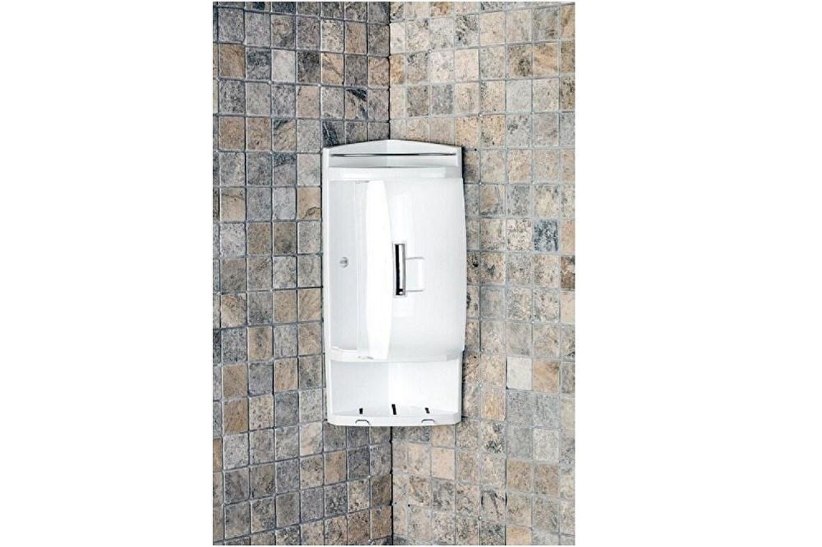 Primanova M-s05-16 Şeffaf Kapaklı Banyo Köşe Rafı