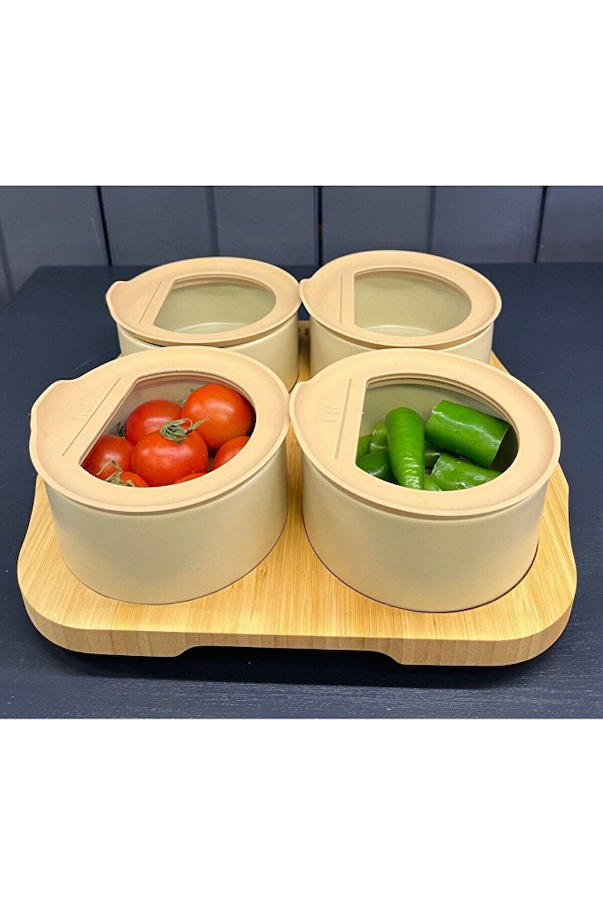 Neoflam Fika One 4'lü Yuvarlak Kahvaltı Seti Bej