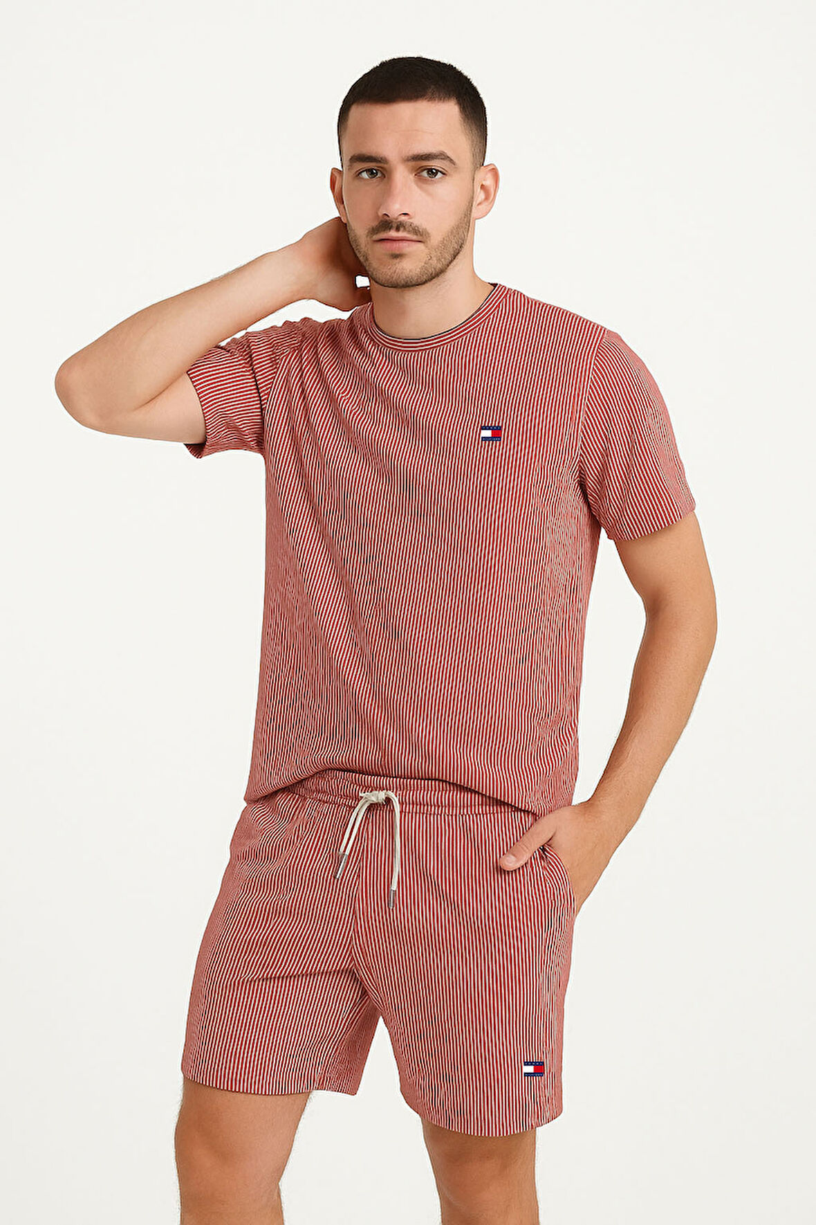 TOMMY HİLFİGER ŞORTLU TAKIM KIRMIZI