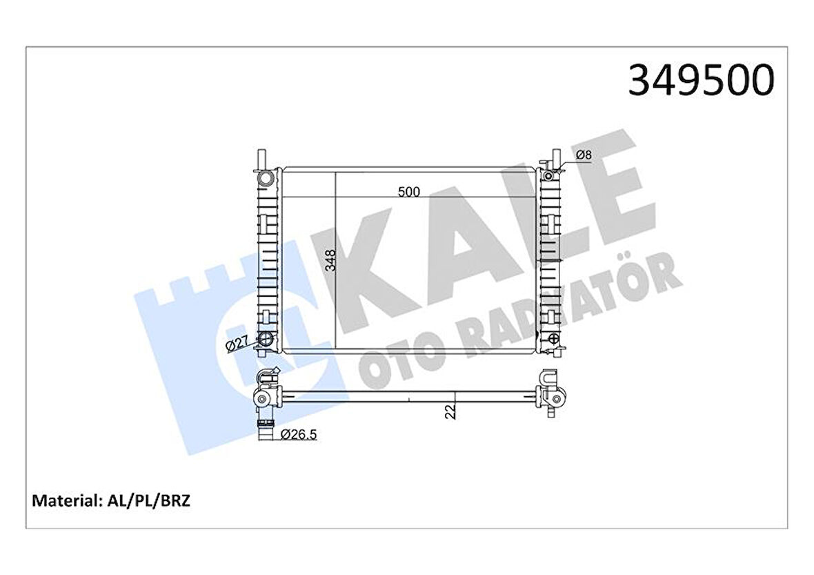 Ford Su Radyatörü - Brazıng Dizel - Kal 349500
