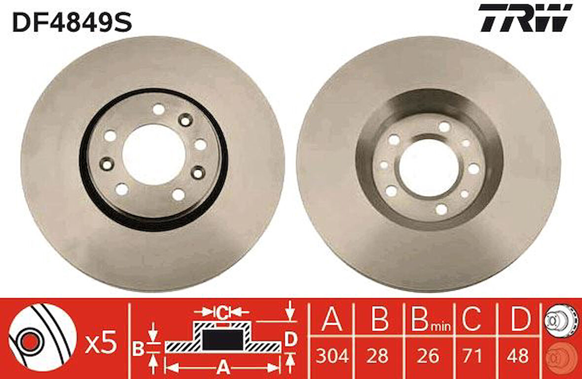 Psa On Fren Disk Aynası C5 III P407 Dw10bted4 (2,0 16v) Expert III Jumpy III Scudo III Havalı 1,6hdi 2,0 - Trw Df4849s