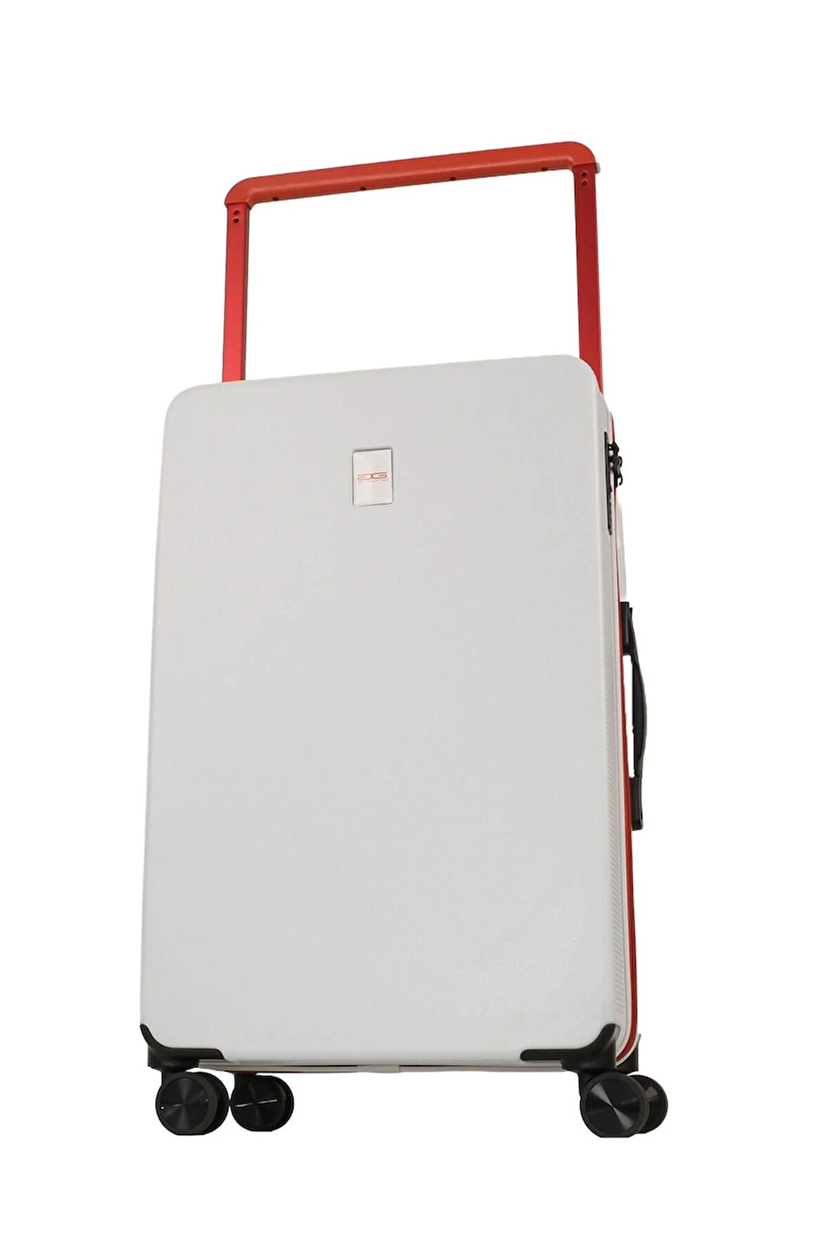 GROUND İthal Unısex Çizgili Trolley Orta Boy Valiz - Beyaz