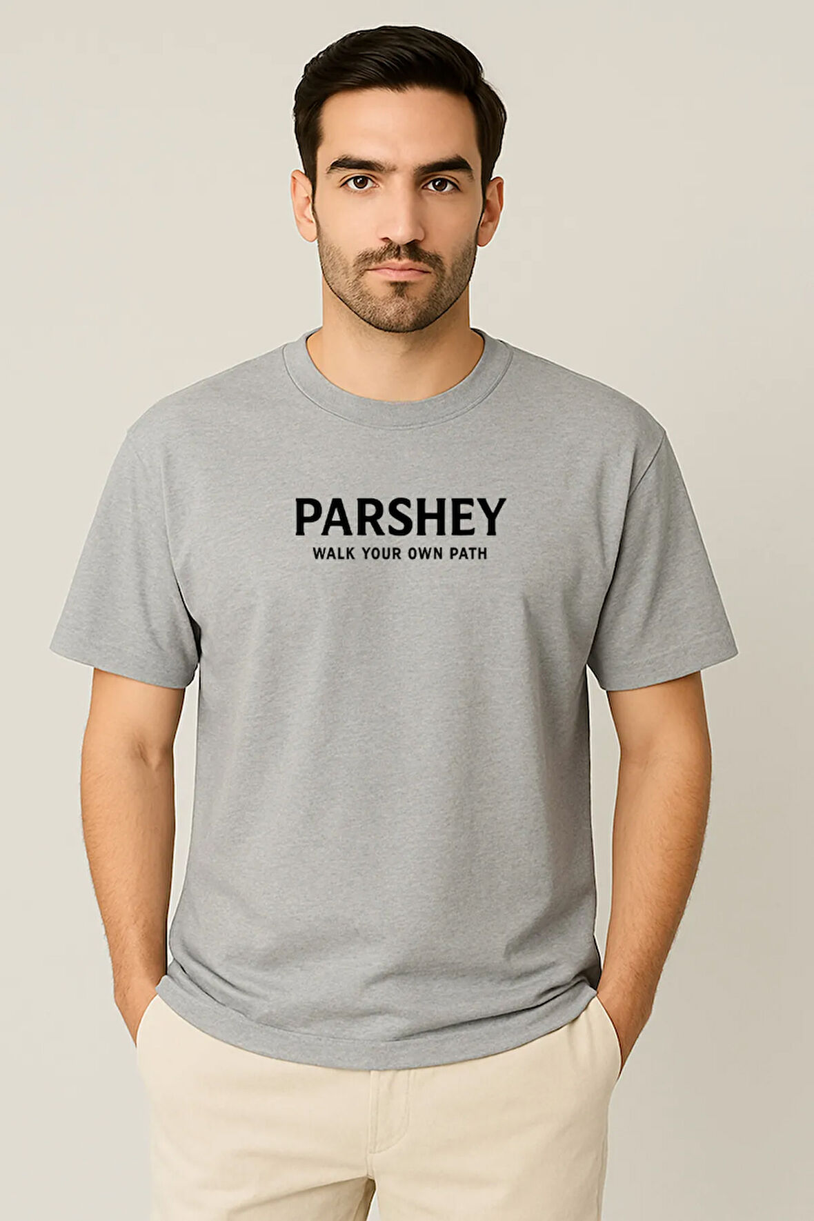 Erkek - Kadın Unisex Parshey Walk Your Own Path Baskılı Bisiklet Yaka %100 Pamuk Oversize T-shirt