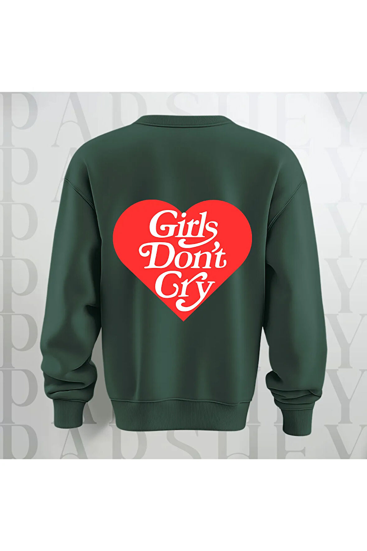 Unisex Sweatshirt Sırt Baskılı Girls Don't Cry Yazı Kalın Kumaş 3 İplik Oversize Bisiklet Yaka