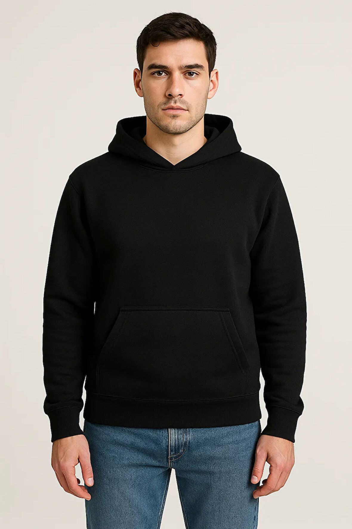 Erkek - Kadın Basic Kapüşonlu Sweatshirt - Oversize Rahat Kalıp Hoodie