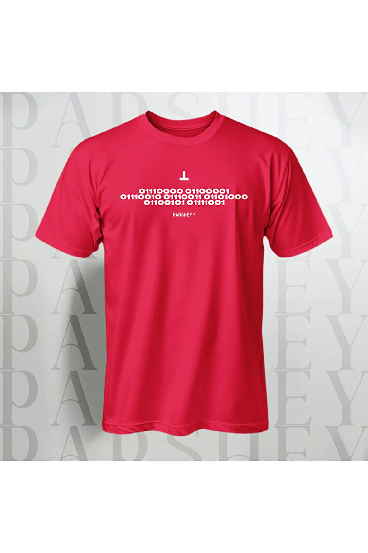 Erkek - Kadın %100 Pamuk Binary Dilinde Yazılı Yarım Kollu Bisiklet Yaka Tişört