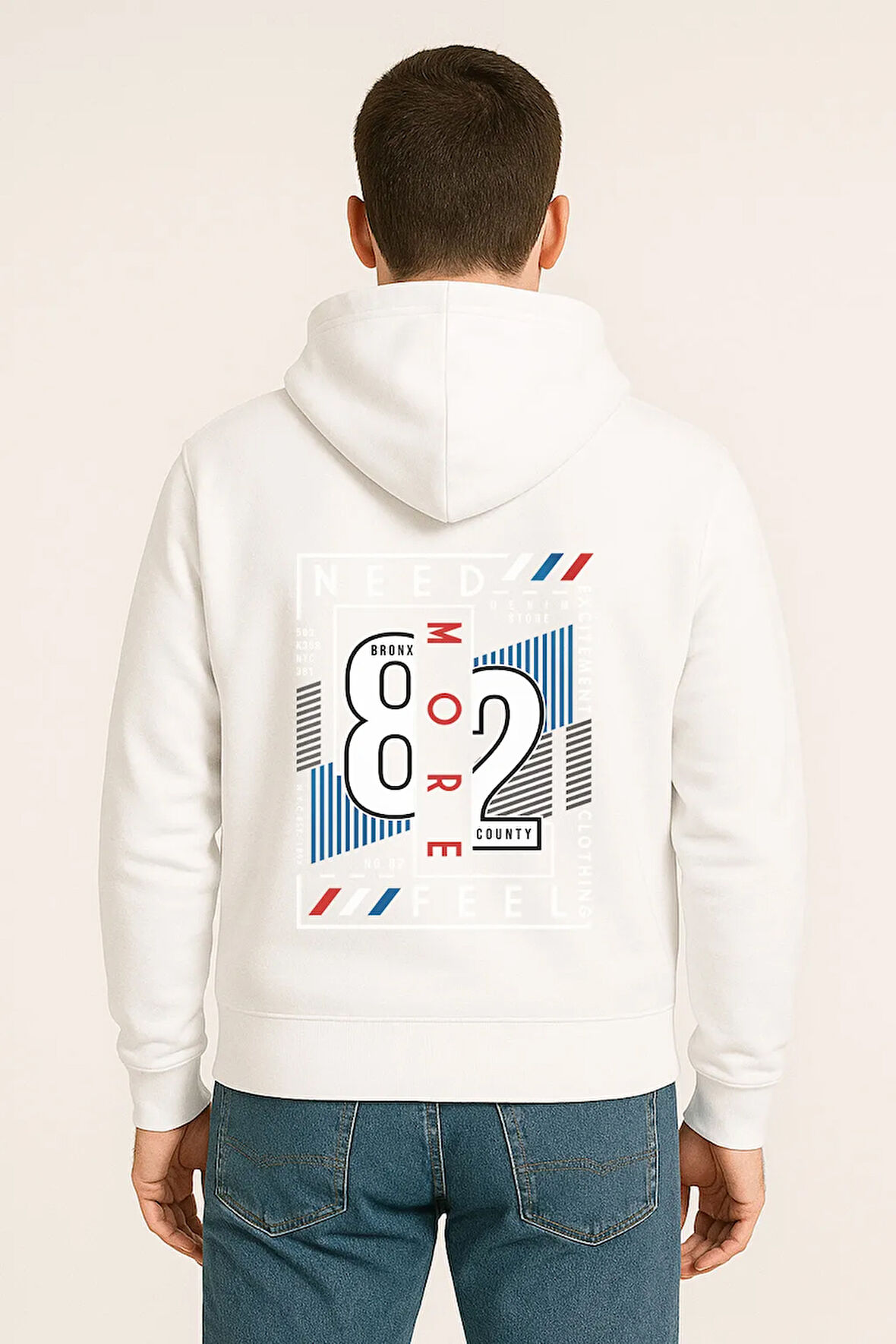 Need More Feel 82 Bronx Baskılı Oversize Hoodie – Unisex Kapüşonlu Sweatshirt