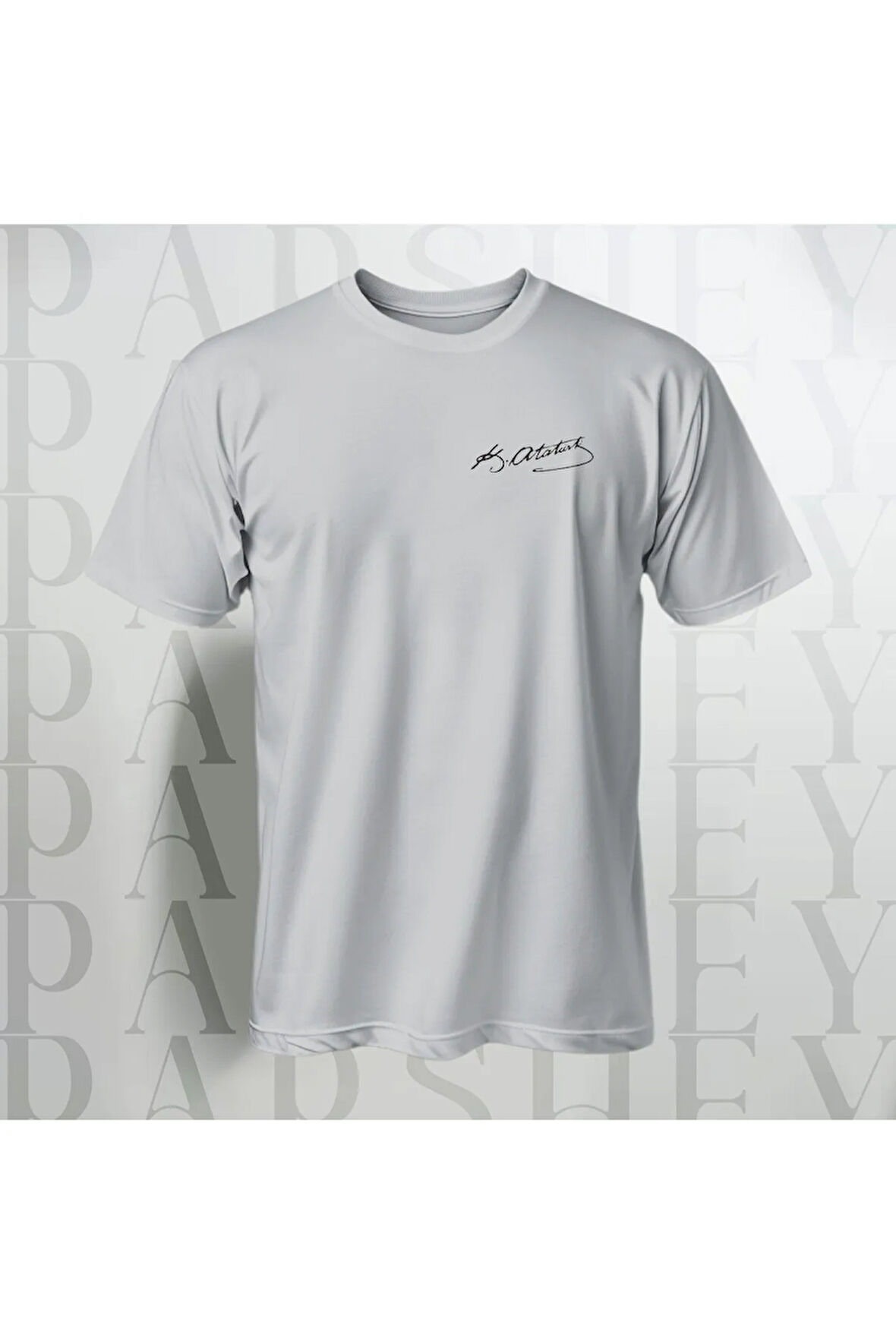 Mustafa Kemal Atatürk İmzalı Oversize Siyah Yarım Kollu %100 Pamuk T-shirt