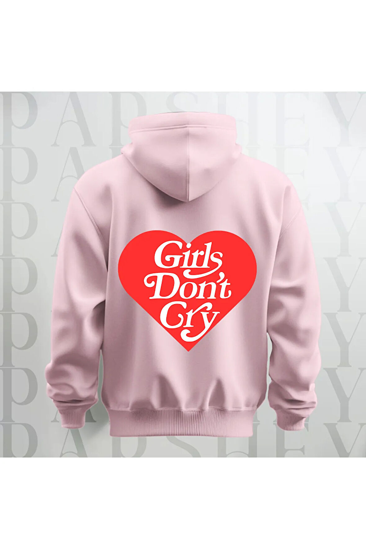 Girls Don't Cry Yazı Sırt Baskılı Kapüşonlu Unisex Sweatshirt Hoodie Oversize 3 İplik Şardonlu