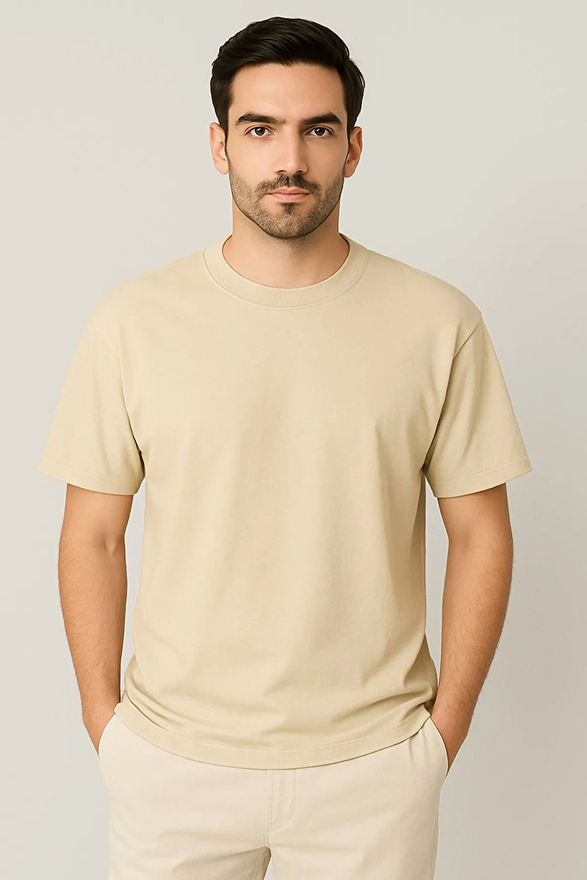 Oversize Unisex Yarım Kollu Bisiklet Yaka %100 Pamuk Baskısız T-shirt