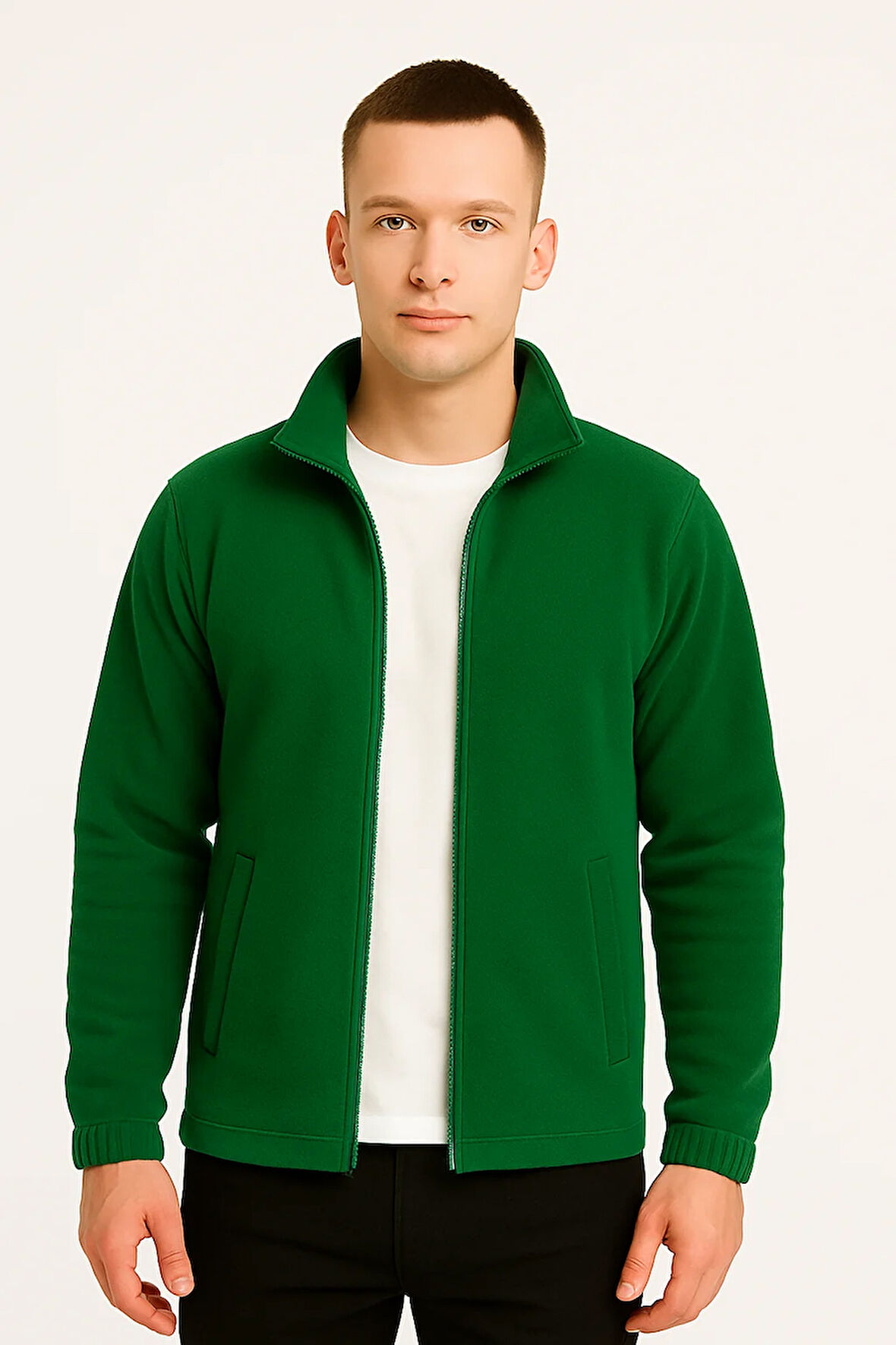 Erkek - Kadın Kalın Kışlık Tam Fermuarlı Regular Fit Polar Ceket