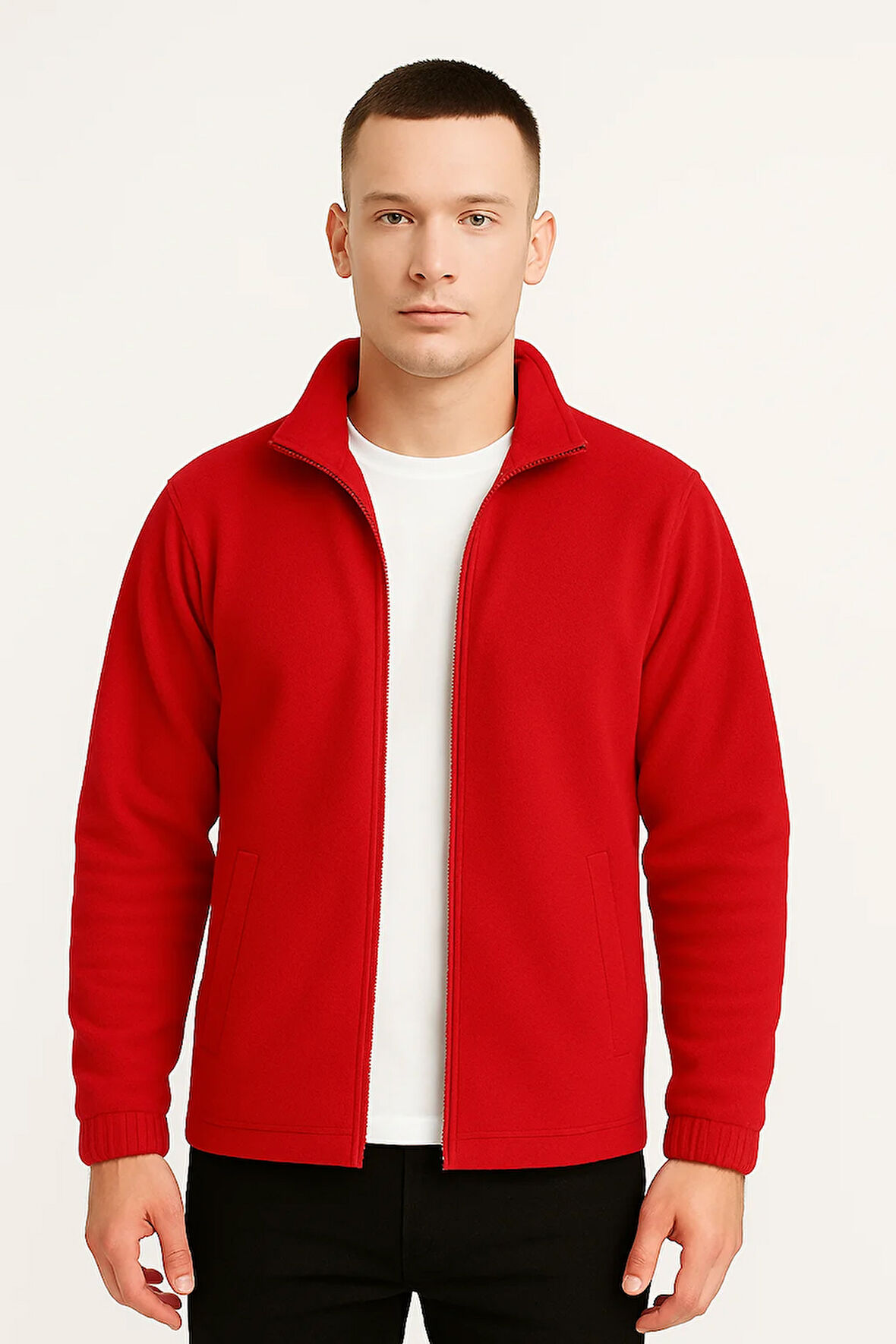 Erkek - Kadın Kalın Kışlık Tam Fermuarlı Regular Fit Polar Ceket