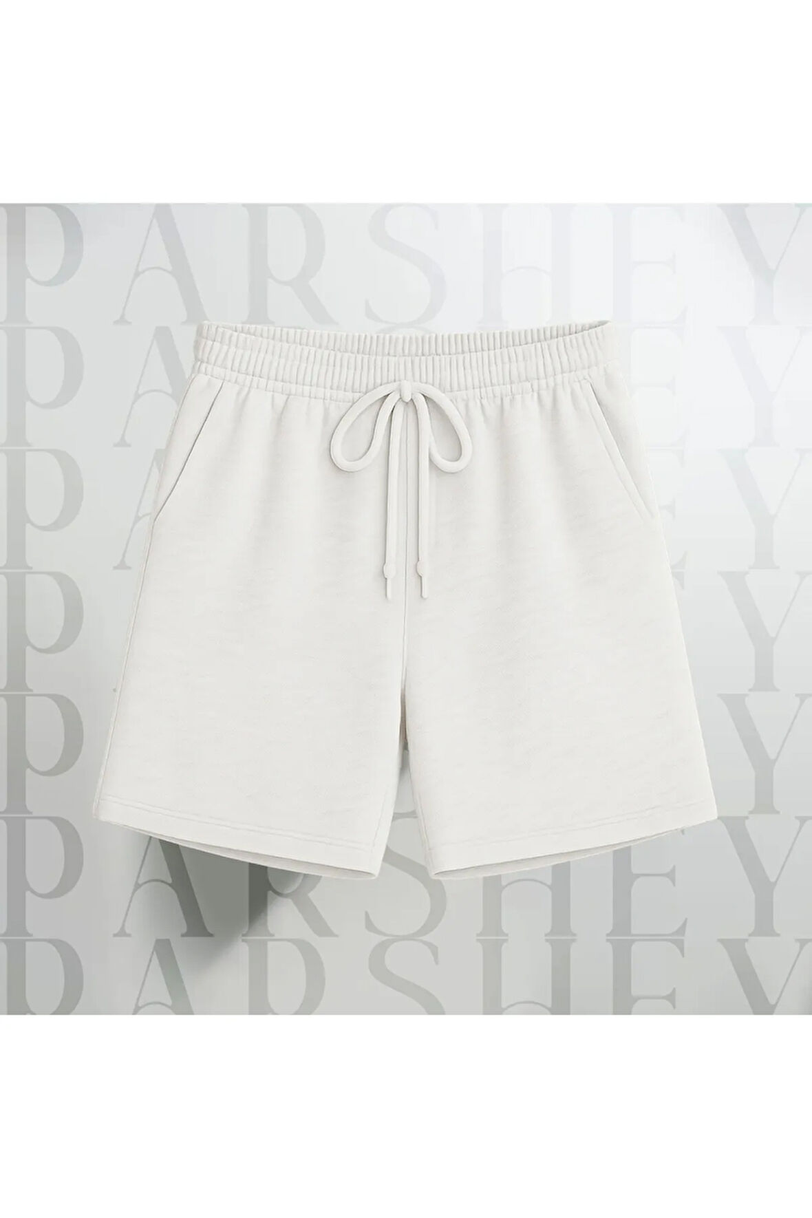 Erkek - Kadın Unisex Geniş Kalıp Yüksek Bel Lastikli Kapri Penye Şort