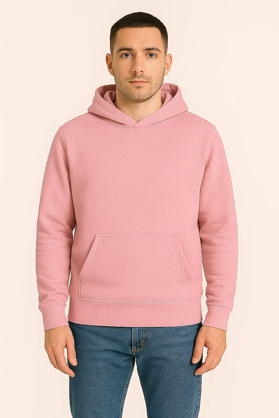 Erkek - Kadın Basic Kapüşonlu Sweatshirt - Oversize Rahat Kalıp Hoodie
