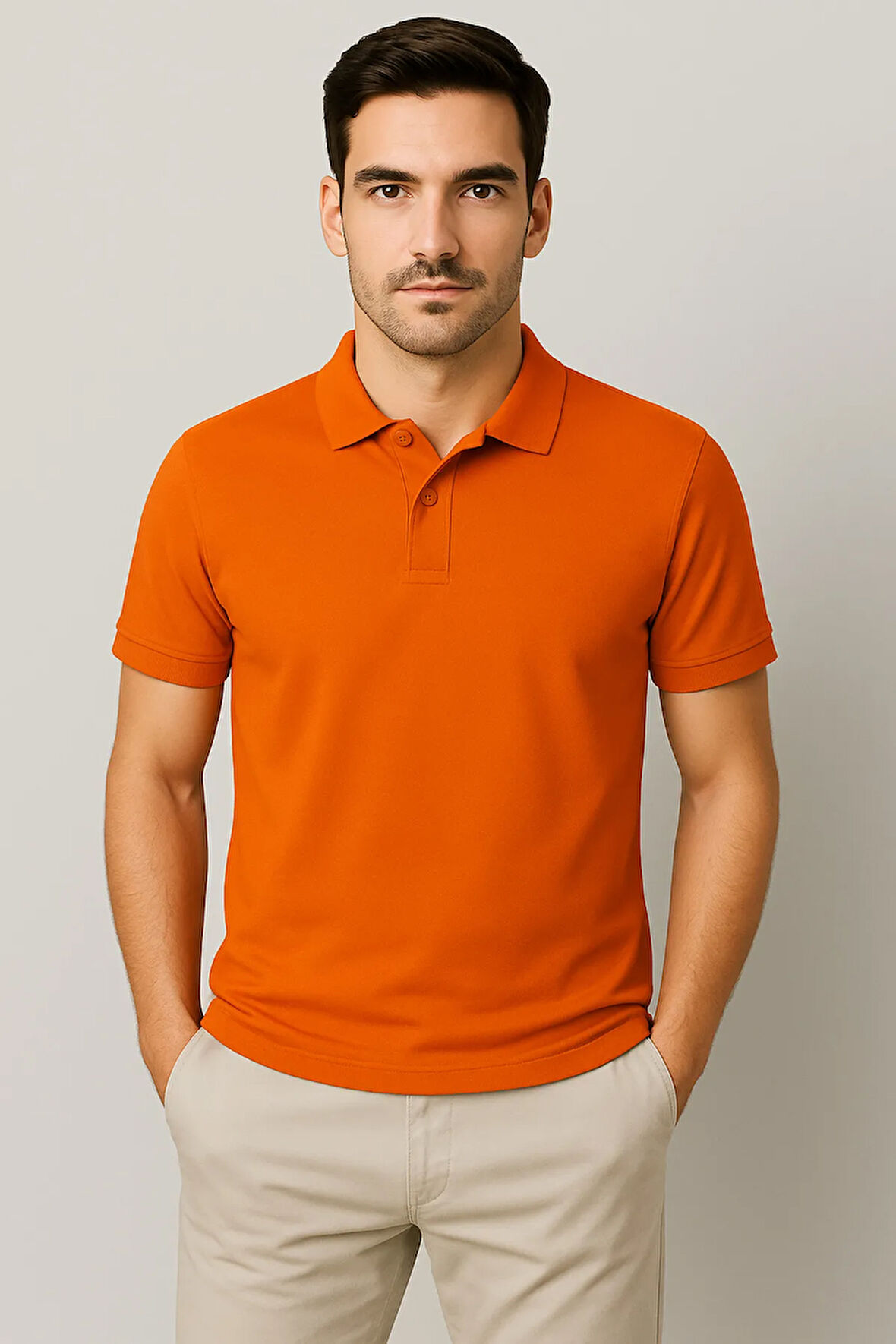Regular Fit %100 Pamuk Polo Yaka Yarım Kollu Basic T-Shirt