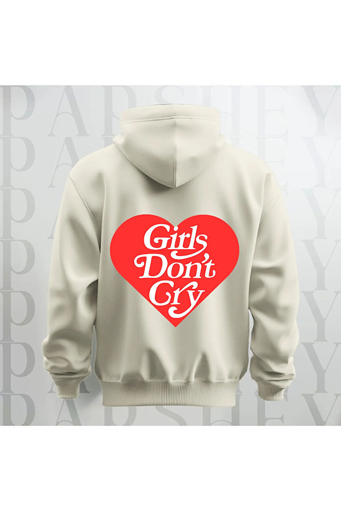 Girls Don't Cry Yazı Sırt Baskılı Kapüşonlu Unisex Sweatshirt Hoodie Oversize 3 İplik Şardonlu