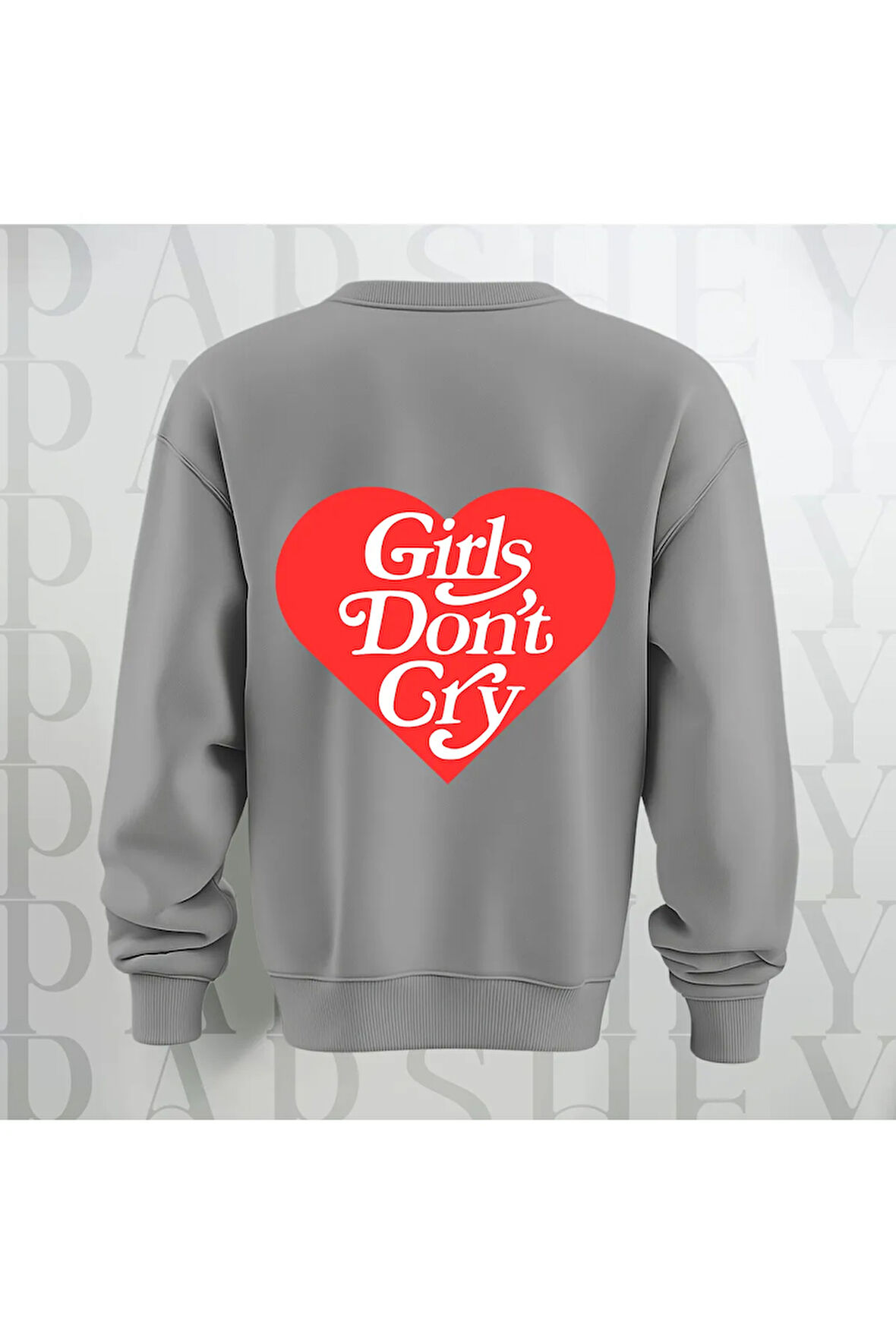 Unisex Sweatshirt Sırt Baskılı Girls Don't Cry Yazı Kalın Kumaş 3 İplik Oversize Bisiklet Yaka