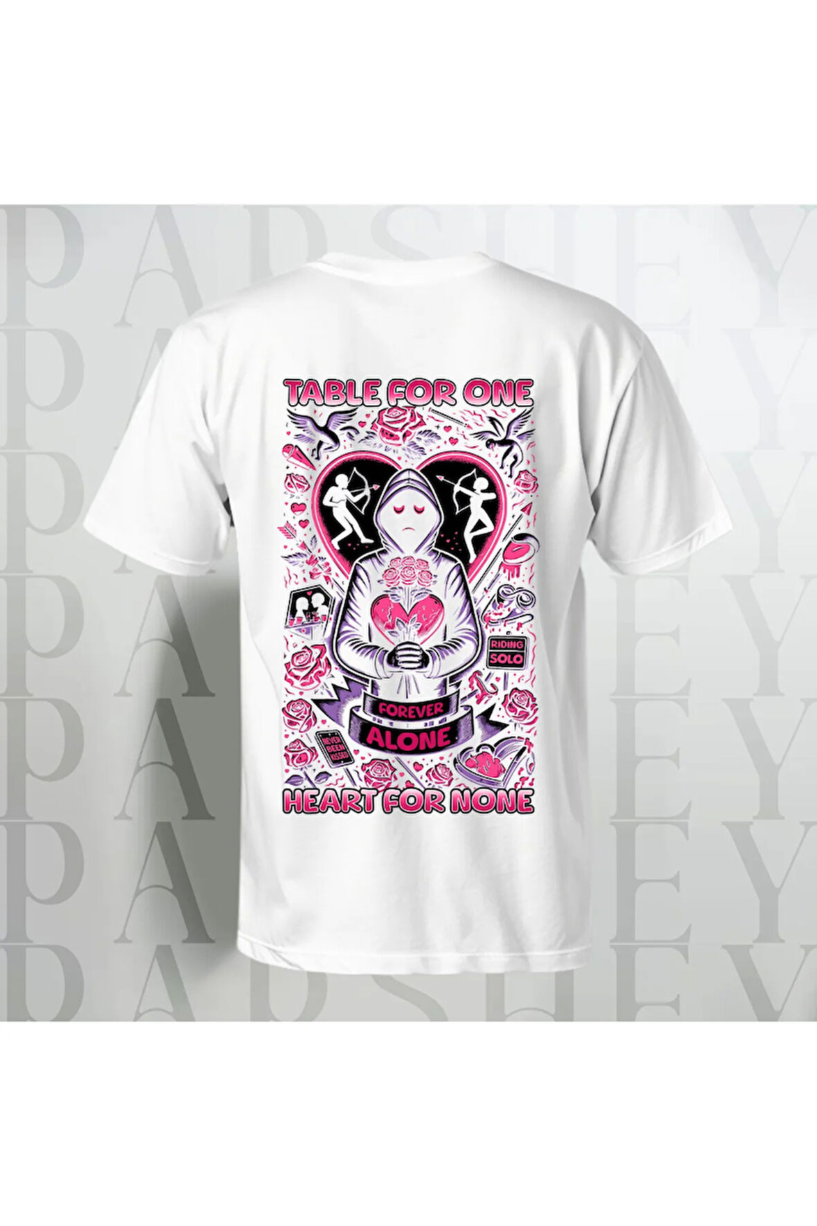 Forever Alone Baskılı Unisex Yarım Kollu Bisiklet Yaka Oversize T-Shirt %100 Pamuk