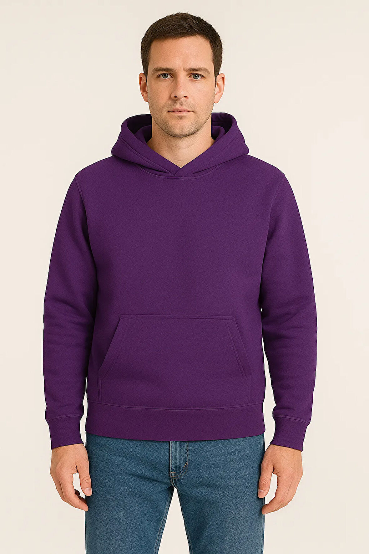 Erkek - Kadın Basic Kapüşonlu Sweatshirt - Oversize Rahat Kalıp Hoodie