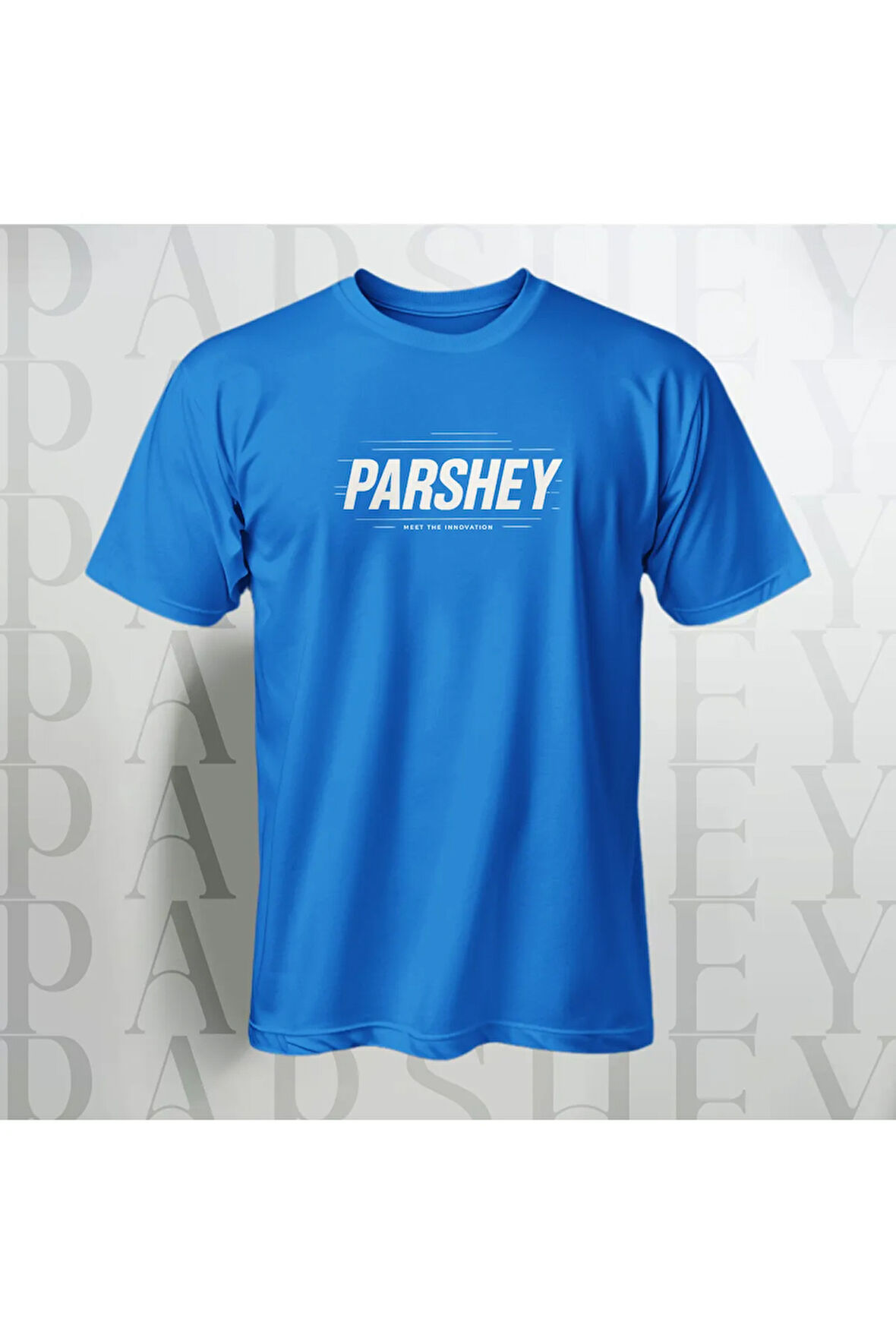 Erkek - Kadın Oversize Parshey Baskılı T-Shirt Yarım Kollu Bisiklet Yaka %100 Pamuk