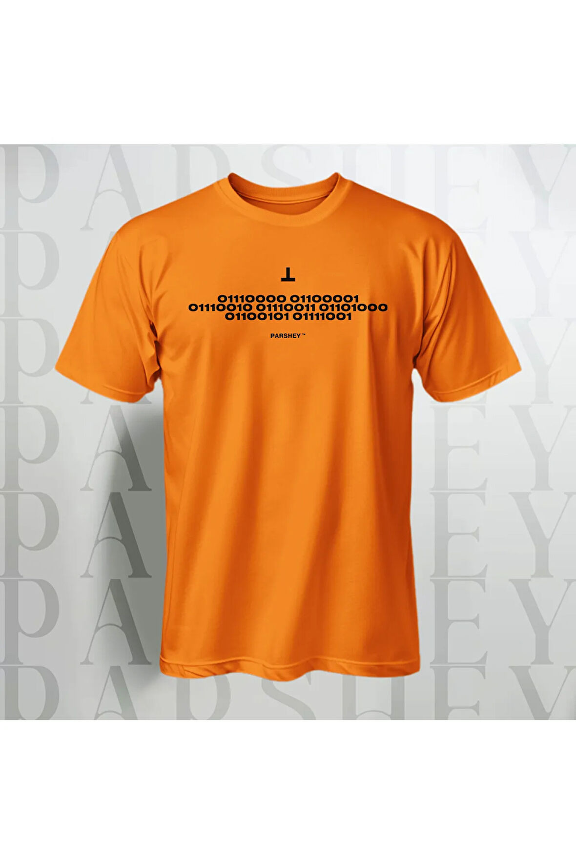 Erkek - Kadın %100 Pamuk Binary Dilinde Yazılı Yarım Kollu Bisiklet Yaka Tişört