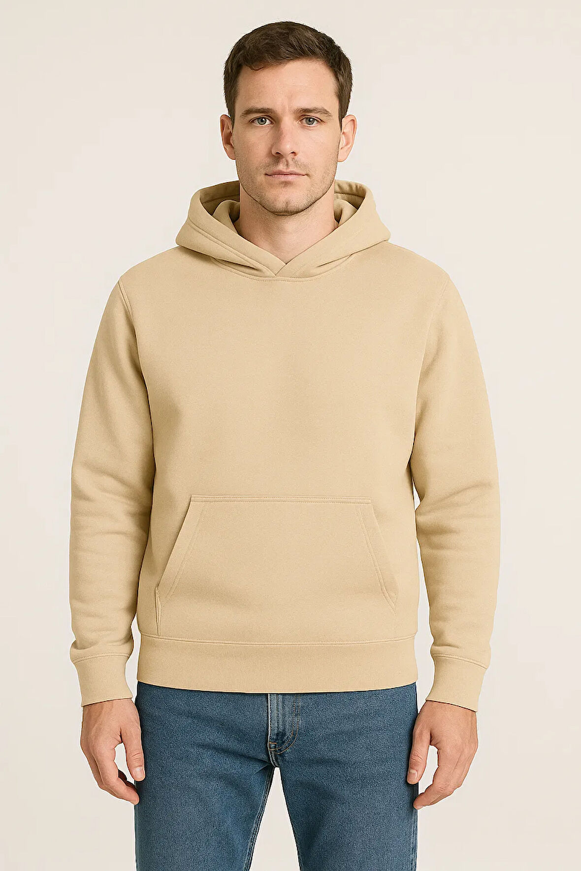 Erkek - Kadın Basic Kapüşonlu Sweatshirt - Oversize Rahat Kalıp Hoodie