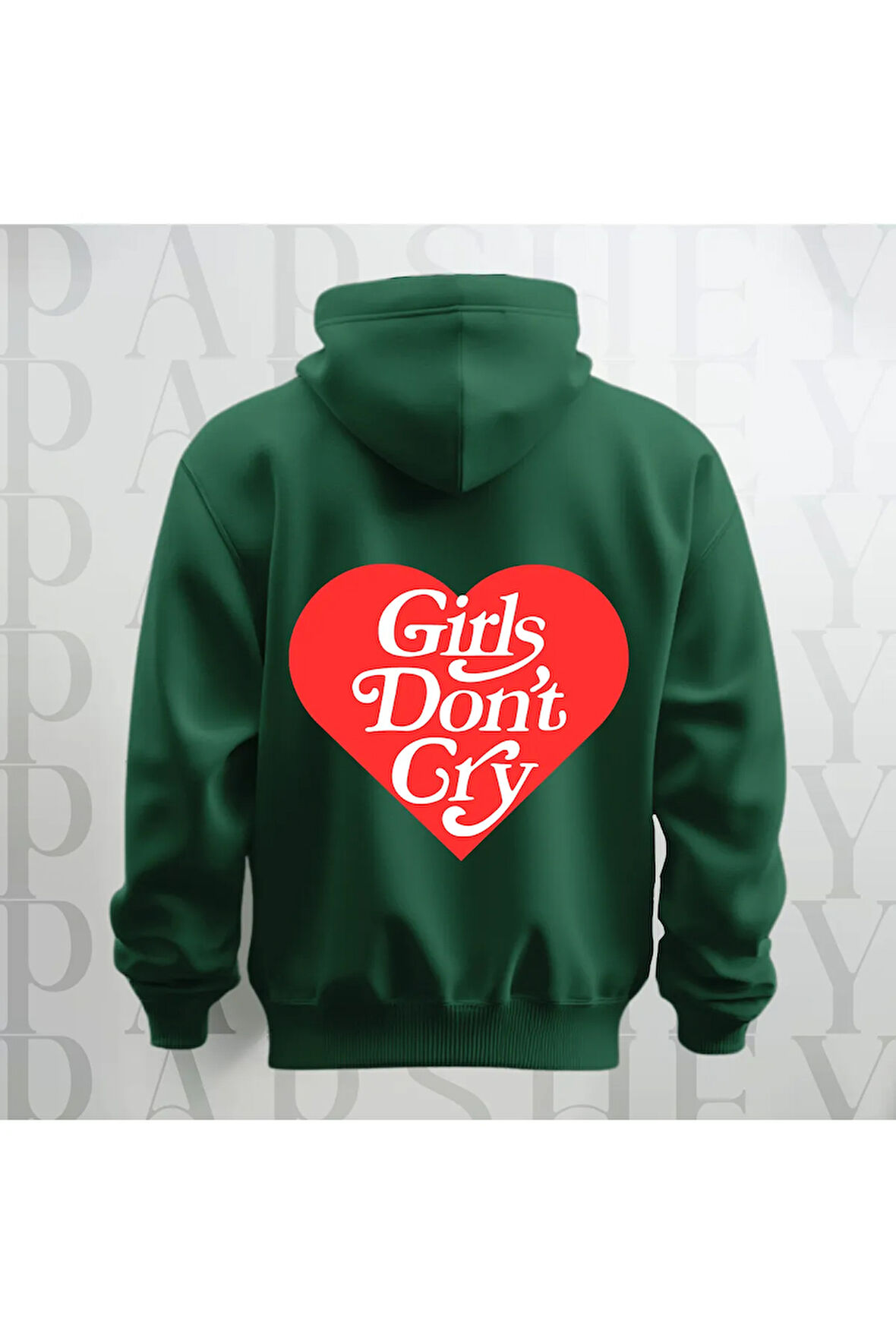 Girls Don't Cry Yazı Sırt Baskılı Kapüşonlu Unisex Sweatshirt Hoodie Oversize 3 İplik Şardonlu