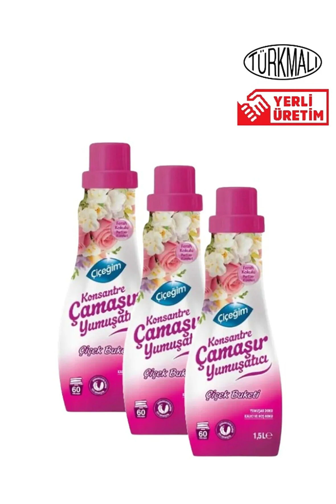 ÇAMAŞIR YUMUŞATICISI ÇİÇEĞİM 1500 ml X3 ADET ÇİÇEK BUKETİ