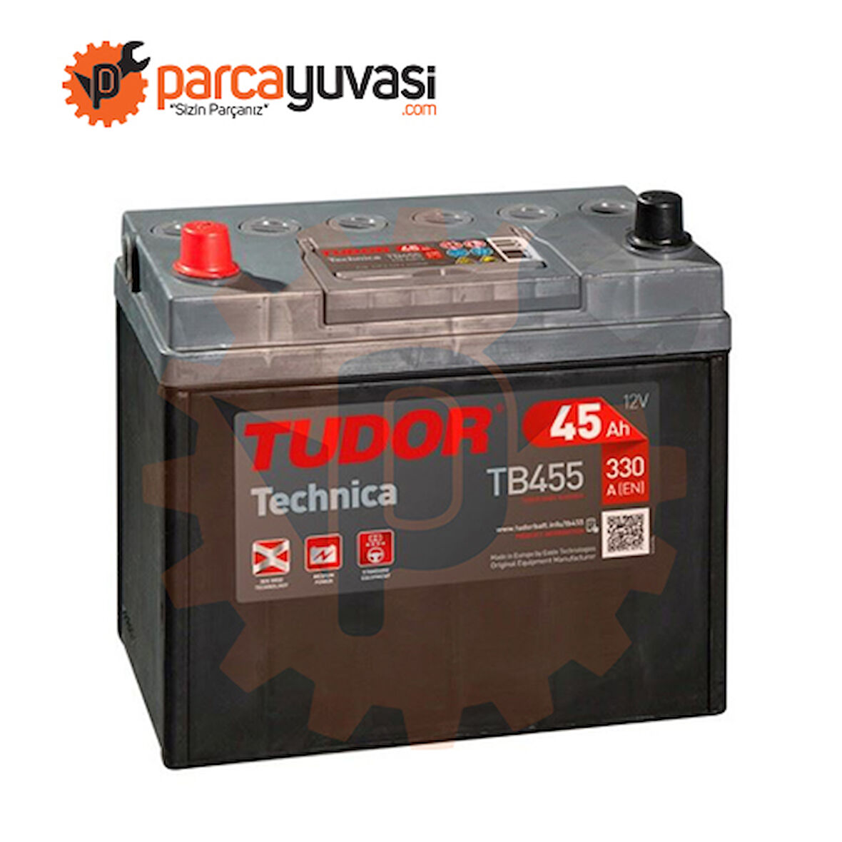 Aku Aku 12v 45 Ah 330a B24 (237×127×227) Dar Ters Japon - Tudor Tb455