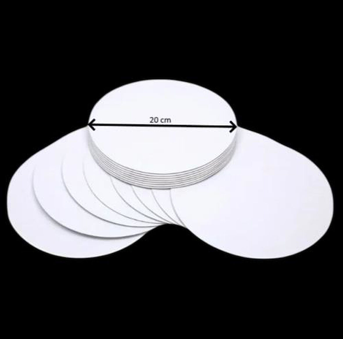 Turta Mendili / Pasta Altlığı Beyaz Yuvarlak 20 cm 10 adet