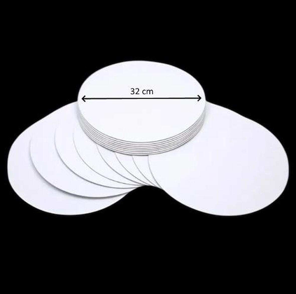 Turta Mendili / Pasta Altlığı Beyaz Yuvarlak 32 cm 10 adet