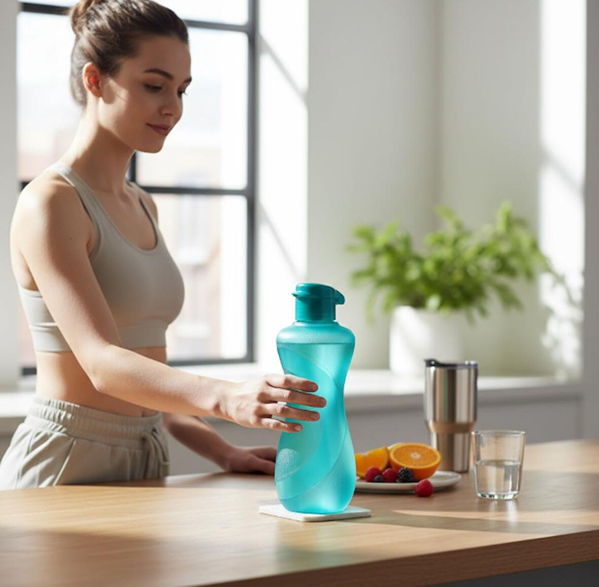 Titiz Waterfresh 750 ml Spor Matara - BPA İçermez, Taşınabilir Su Şişesi - Mavi