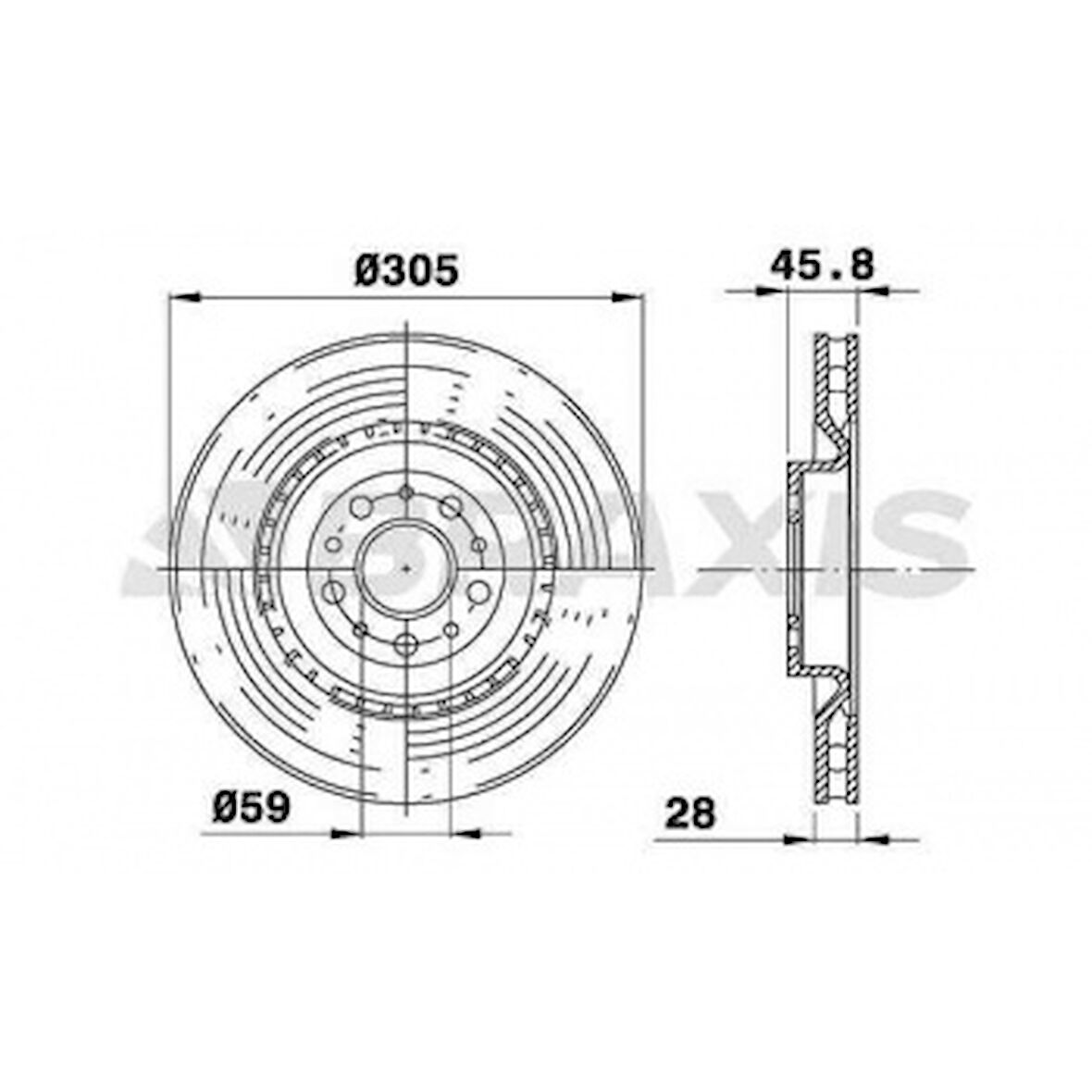 Fiat On Fren Aynası (diski) Doblo III Fiat 500 Combo 1,3d / 1,4 / 1,6d (305mm 5 Bijon) - Braxıs Ae0325