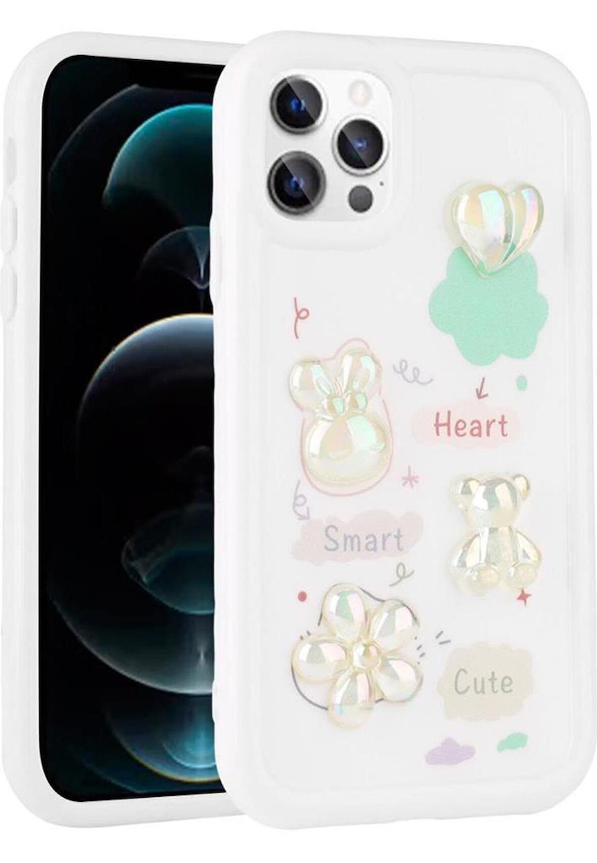 iPhone 14 Pro Uyumlu Kılıf Kabartma Figürlü Parlak Toys Silikon Kapak