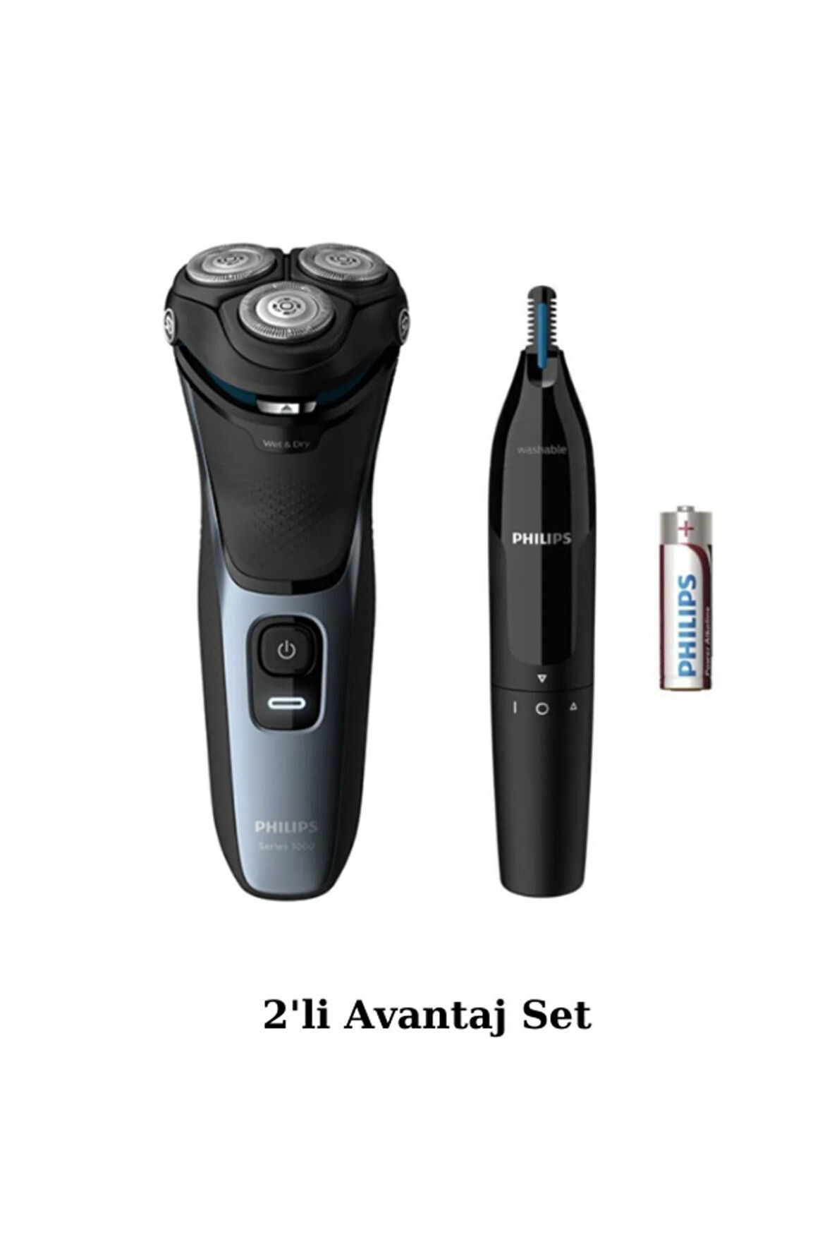Philips S3133/51 Islak Kuru Sinek Kaydı Tıraş Makinesi - Kulak / Burun Tüy Kesme Makinesi 2'li Avant