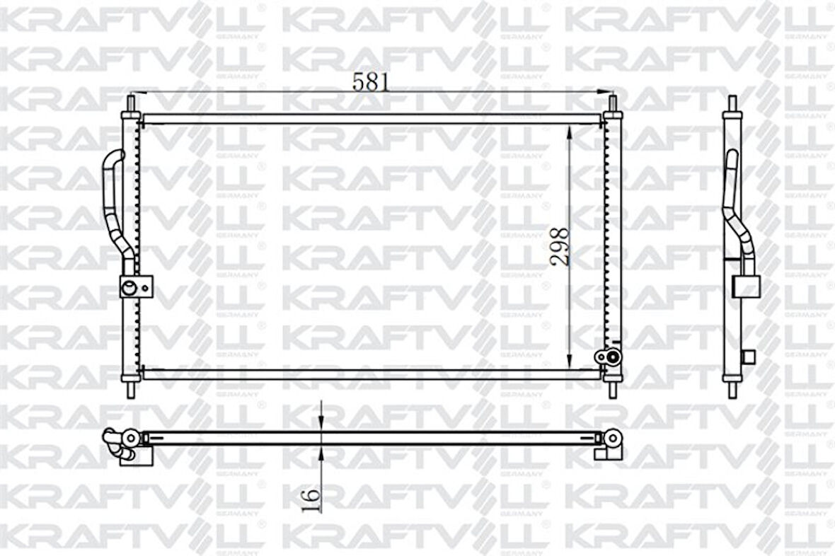 Honda Klima Radyatoru Honda Crv 1996 2001 (581×366×16) - Kraftvoll 08060013