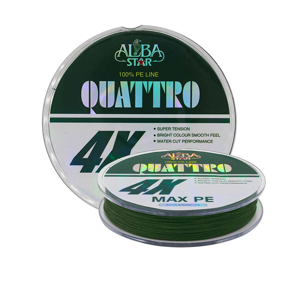 AlbaStar Quattro x4 Green İp Olta Misinası 150 mt GREEN-0,22 MM