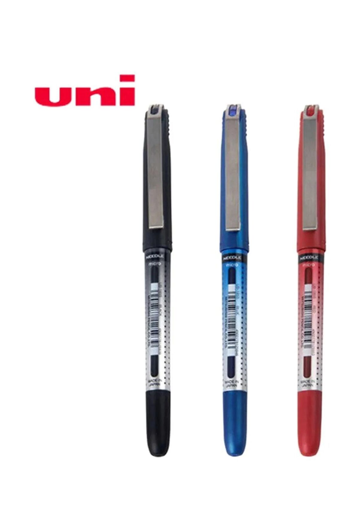 Uniball Ub-185S/3P Smk Eye Needle 0.5 İğne Uçlu Kalem 3 Lü Siyah-Mavi-Kırmızı